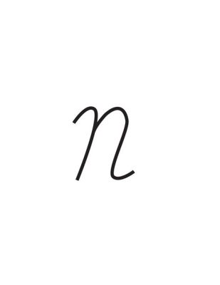 how to write a capital N in cursive